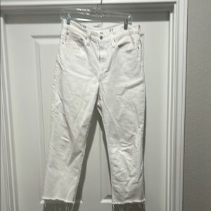 J. Crew Factory White Ankle Cropped Jeans